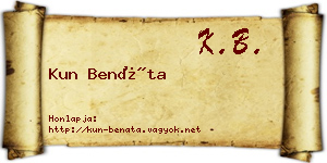 Kun Benáta névjegykártya